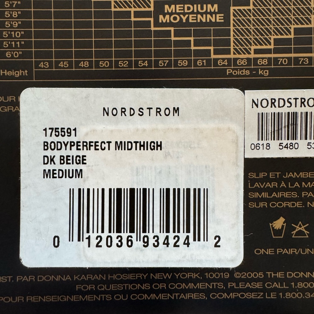 Donna Karan Hosiery, Level 2 Mid-thigh, Size M, Dk Beige, NIB / Unopened - Picture 4 of 6